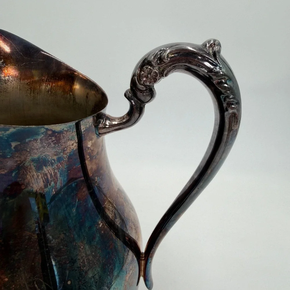 Vintage 1883 FB Rogers Silver Co. Silver Plated Footed Lipped Water Pitcher 3707
